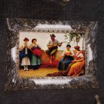 تابلو فرش طرح چوب مرد نوازنده مستطیلی