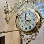 ساعت دیواری برنزی مدل دو طرفه