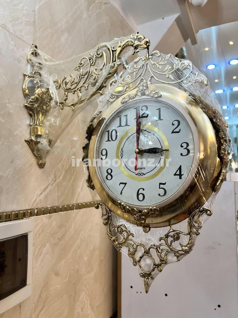 ساعت دیواری برنزی مدل دو طرفه