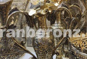 گلدان رومیزی برنزی مدل دسته دار